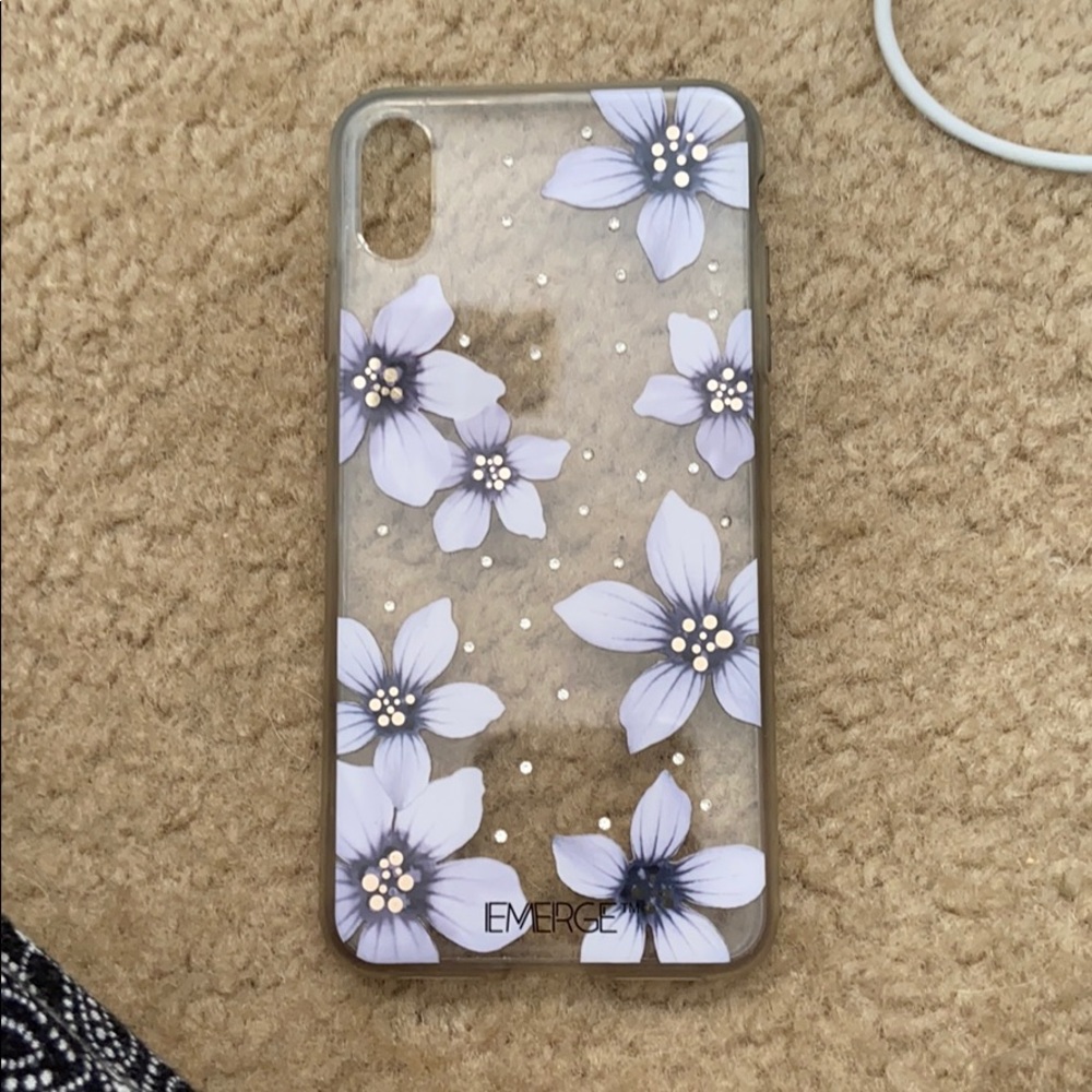 iPhone XSMax hard clear flower Case
